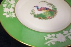 SPODE CHELSEA  BIRD GREEN R4689 SMOOTH-  LUNCH PLATE  #8   .....         http://jaapiesfinechinastore.com