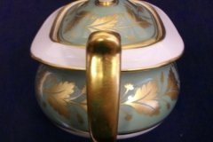 SPODE VALENTINE Y7706 GREEN WITH GOLD LEAF- COVERED SUGAR BOWL ..... http://jaapiesfinechinastore.com