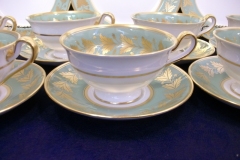 SPODE VALENTINE Y7706 GREEN WITH GOLD LEAF- CUP & SAUCER ..... https://www.jaapiesfinechinastore.com