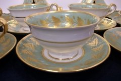 SPODE VALENTINE Y7706 GREEN WITH GOLD LEAF- CUP & SAUCER ..... http://jaapiesfinechinastore.com