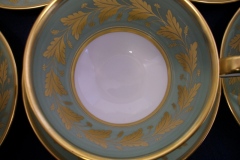 SPODE VALENTINE Y7706 GREEN WITH GOLD LEAF- CUP & SAUCER ..... https://www.jaapiesfinechinastore.com