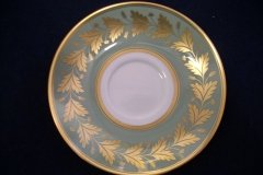 SPODE VALENTINE Y7706 GREEN WITH GOLD LEAF- CUP & SAUCER ..... http://jaapiesfinechinastore.com