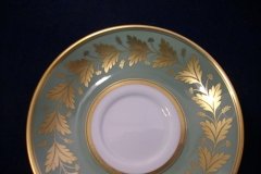 SPODE VALENTINE Y7706 GREEN WITH GOLD LEAF- CUP & SAUCER ..... http://jaapiesfinechinastore.com