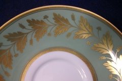 SPODE VALENTINE Y7706 GREEN WITH GOLD LEAF- CUP & SAUCER ..... http://jaapiesfinechinastore.com