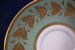 SPODE VALENTINE Y7706 GREEN WITH GOLD LEAF- CUP & SAUCER ..... http://jaapiesfinechinastore.com