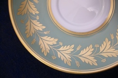 SPODE VALENTINE Y7706 GREEN WITH GOLD LEAF- CUP & SAUCER ..... https://www.jaapiesfinechinastore.com