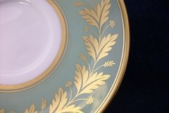 SPODE VALENTINE Y7706 GREEN WITH GOLD LEAF- CUP & SAUCER ..... http://jaapiesfinechinastore.com