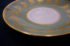 SPODE VALENTINE Y7706 GREEN WITH GOLD LEAF- CUP & SAUCER ..... https://www.jaapiesfinechinastore.com