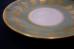 SPODE VALENTINE Y7706 GREEN WITH GOLD LEAF- CUP & SAUCER ..... http://jaapiesfinechinastore.com