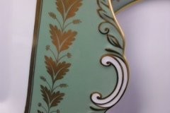 SPODE VALENTINE Y7706 GREEN WITH GOLD LEAF- SQUARE HANDLED CAKE SERVING PLATE    ..... http://jaapiesfinechinastore.com