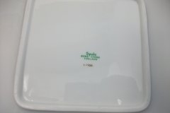 SPODE VALENTINE Y7706 GREEN WITH GOLD LEAF- SQUARE HANDLED CAKE SERVING PLATE    ..... http://jaapiesfinechinastore.com