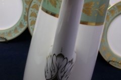 SPODE VALENTINE Y7706 GREEN WITH GOLD LEAF- COFFEE POT 6 CUPPER ..... http://jaapiesfinechinastore.com
