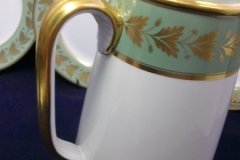 SPODE VALENTINE Y7706 GREEN WITH GOLD LEAF- COFFEE POT 6 CUPPER ..... http://jaapiesfinechinastore.com