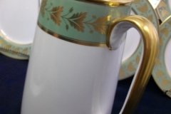 SPODE VALENTINE Y7706 GREEN WITH GOLD LEAF- COFFEE POT 6 CUPPER ..... http://jaapiesfinechinastore.com