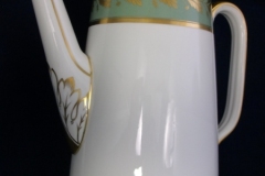 SPODE VALENTINE Y7706 GREEN WITH GOLD LEAF- COFFEE POT 6 CUPPER ..... https://www.jaapiesfinechinastore.com