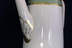 SPODE VALENTINE Y7706 GREEN WITH GOLD LEAF- COFFEE POT 6 CUPPER ..... http://jaapiesfinechinastore.com