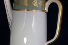 SPODE VALENTINE Y7706 GREEN WITH GOLD LEAF- COFFEE POT 6 CUPPER ..... https://www.jaapiesfinechinastore.com