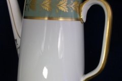 SPODE VALENTINE Y7706 GREEN WITH GOLD LEAF- COFFEE POT 6 CUPPER ..... http://jaapiesfinechinastore.com