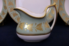 SPODE VALENTINE Y7706 GREEN WITH GOLD LEAF- CREAMER 8 OZ ..... https://www.jaapiesfinechinastore.com