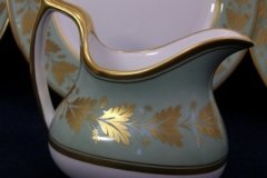 SPODE VALENTINE Y7706 GREEN WITH GOLD LEAF- CREAMER 8 OZ ..... http://jaapiesfinechinastore.com