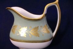 SPODE VALENTINE Y7706 GREEN WITH GOLD LEAF- CREAMER 8 OZ ..... http://jaapiesfinechinastore.com