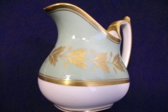 SPODE VALENTINE Y7706 GREEN WITH GOLD LEAF- CREAMER 8 OZ ..... https://www.jaapiesfinechinastore.com