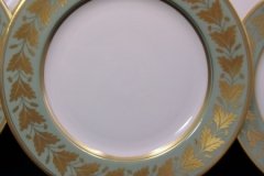 SPODE VALENTINE Y7706 GREEN WITH GOLD LEAF- SALAD PLATE 7 7/8" ..... http://jaapiesfinechinastore.com