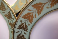 SPODE VALENTINE Y7706 GREEN WITH GOLD LEAF- SALAD PLATE 7 7/8" ..... http://jaapiesfinechinastore.com