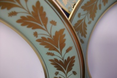 SPODE VALENTINE Y7706 GREEN WITH GOLD LEAF- SALAD PLATE 7 7/8" ..... https://www.jaapiesfinechinastore.com