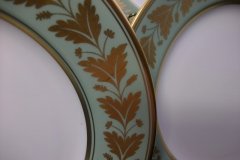 SPODE VALENTINE Y7706 GREEN WITH GOLD LEAF- SALAD PLATE 7 7/8" ..... http://jaapiesfinechinastore.com