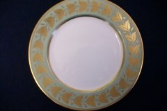 SPODE VALENTINE Y7706 GREEN WITH GOLD LEAF- SALAD PLATE 7 7/8" ..... http://jaapiesfinechinastore.com