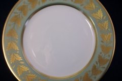 SPODE VALENTINE Y7706 GREEN WITH GOLD LEAF- SALAD PLATE 7 7/8" ..... http://jaapiesfinechinastore.com