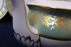 SPODE VALENTINE Y7706 GREEN WITH GOLD LEAF- TEAPOT 4 CUPPER ..... http://jaapiesfinechinastore.com