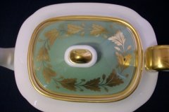 SPODE VALENTINE Y7706 GREEN WITH GOLD LEAF- TEAPOT 4 CUPPER ..... http://jaapiesfinechinastore.com