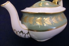 SPODE VALENTINE Y7706 GREEN WITH GOLD LEAF- TEAPOT 4 CUPPER ..... https://www.jaapiesfinechinastore.com