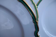 SPODE #Y939 GREEN TRIM- LUNCH PLATE  ..... http://jaapiesfinechinastore.com
