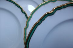 SPODE #Y939 GREEN TRIM- LUNCH PLATE  ..... http://jaapiesfinechinastore.com