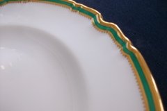 SPODE #Y939 GREEN TRIM- LUNCH PLATE  ..... http://jaapiesfinechinastore.com