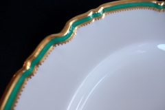 SPODE #Y939 GREEN TRIM- LUNCH PLATE  ..... https://www.jaapiesfinechinastore.com