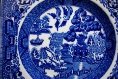 STAFFORDSHIRE BLUE WILLOW- SANDWICH TRAY & PLATES   .....   http://jaapiesfinechinastore.com