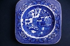 STAFFORDSHIRE BLUE WILLOW- SANDWICH TRAY & PLATES   .....   http://jaapiesfinechinastore.com