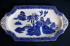 STAFFORDSHIRE BLUE WILLOW- SANDWICH TRAY & PLATES   .....   http://jaapiesfinechinastore.com