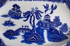 STAFFORDSHIRE BLUE WILLOW- SANDWICH TRAY & PLATES   .....   http://jaapiesfinechinastore.com