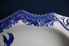 STAFFORDSHIRE BLUE WILLOW- SANDWICH TRAY & PLATES   .....   http://jaapiesfinechinastore.com