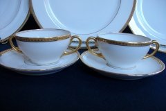 BAWO & DOTTER/ELITE WORKS LAUREL LEAF BAND-  SOUP CUP & SAUCER   ..... http://jaapiesfinechinastore.com