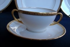 BAWO & DOTTER/ELITE WORKS LAUREL LEAF BAND-  SOUP CUP & SAUCER   ..... http://jaapiesfinechinastore.com