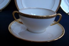 BAWO & DOTTER/ELITE WORKS LAUREL LEAF BAND-  SOUP CUP & SAUCER   ..... http://jaapiesfinechinastore.com