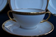 BAWO & DOTTER/ELITE WORKS LAUREL LEAF BAND-  SOUP CUP & SAUCER   ..... http://jaapiesfinechinastore.com