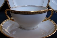 BAWO & DOTTER/ELITE WORKS LAUREL LEAF BAND-  SOUP CUP & SAUCER   ..... http://jaapiesfinechinastore.com
