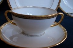 BAWO & DOTTER/ELITE WORKS LAUREL LEAF BAND-  SOUP CUP & SAUCER   ..... http://jaapiesfinechinastore.com
